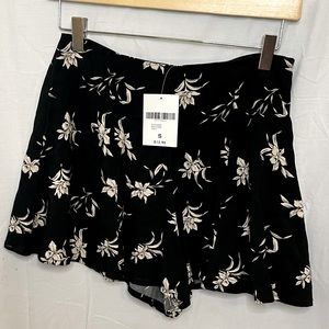 Black and White floral shorts